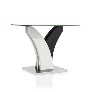 Niessa Contemporary End Table White/Dark Gray/Chrome - HOMES: Inside + Out - 1 of 4