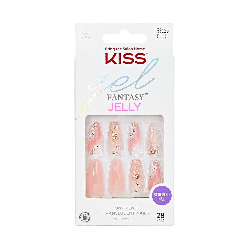 Photos - Manicure Cosmetics KISS Products Jelly Fantasy Fake Nails - Jelly Cat - 31ct