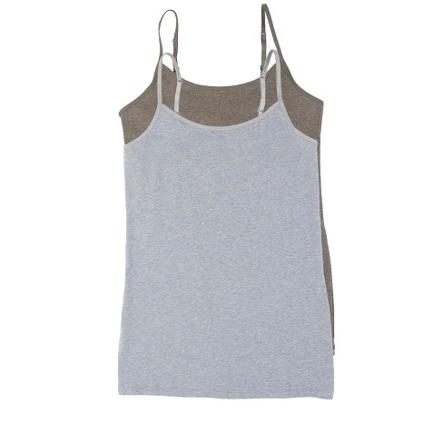 Felina Women's Organic Cotton Stretch Camisole 2-pack (wheat Slate, Medium)  : Target