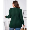 Womens Plus Size Cardigan Sweaters Crew Neck Button Down Open Front Long Sleeve Pleated Hem Casual Fall Knit Cardigan Coat - 4 of 4