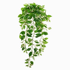 Nearly Natural 32-in Purple Heart Evergreen Hanging Artificial Plant (Set of 2) (Real Touch) - 1 of 1