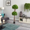 Nearly Natural 5.5-ft Eucalyptus Double Ball Topiary Silk Tree - 4 of 4