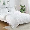 Ruffled Duvet Cover, Soft Washed Microfiber Vintage French Country Duvet Cover Set - 2 of 4