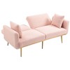 NicBex Teddy Fabric Loveseat Sofa Modern Upholstered Sofa Couch with Suft Cushion and Metal Legs for Bedroom,Living Room,Pink - 4 of 4