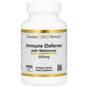 California Gold Nutrition Immune Defense with Wellmune®, Beta-Glucan, 250 mg, 30 Veggie Capsules - 1 of 4