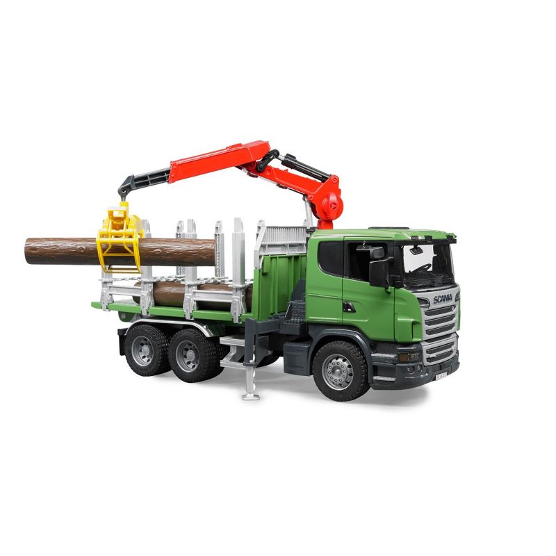 Bruder SCANIA R-Series Timber Truck with Loading Crane and 3 Trunks, 3 of 5