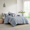 Gracie Mills Joseph Boho Chic Organic Cotton Chambray Duvet Cover Set - King/California King - Blue - 2 of 4