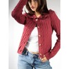 Jess by Meiko Women''s Ruffle Collar Cable Knit Cardigan - 2 of 4