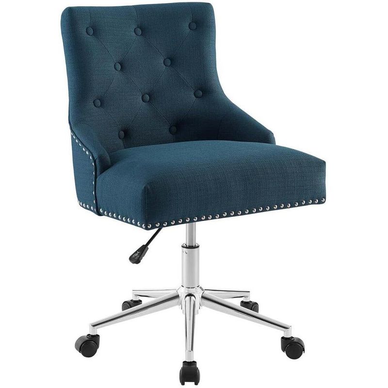 Modway Regent Tufted Button Swivel Upholstered Fabric Office Chair - Azure, 1 of 2