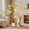 homfan Faux Magnolia Plants Artificial Flower Trees Fake Plants for Yard Patio Home Office Arrangement Decor Indoor Outdoor Artificial Magnolia Tree - 2 of 4