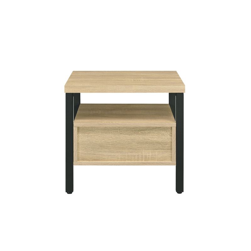 20&#34; Yawan Accent Table Oak/Black Finish - Acme Furniture, 3 of 6