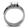 Slickblue Women's Stainless Steel Ring Silver Polished Finish with Clear Synthetic Crystal Sizes 5-11 - 3 of 4