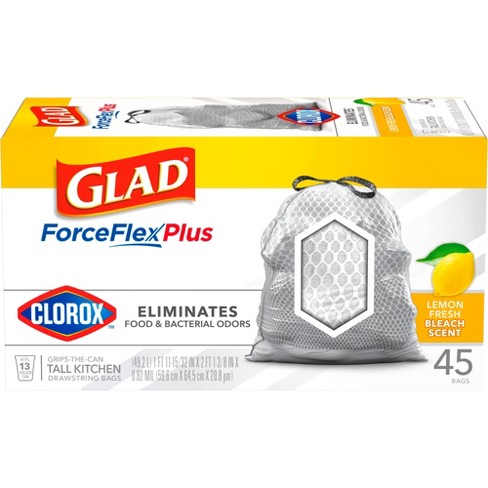 Glad Forceflex Tall Kitchen Drawstring White Trash Bags Mediterranean Lavender Scent With Febreze Freshness 13 Gallon 50ct Target