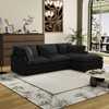 4-Seater Sectional Sofa with Deep Seating 4 Pillows Corduroy Serpentine Springs Solid Wood Frame And Removable Footstool for Living Rooms - 4 of 4