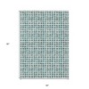 Teal Blue And Ivory Geometric Washable Indoor Outdoor Area Rug - 3 of 4