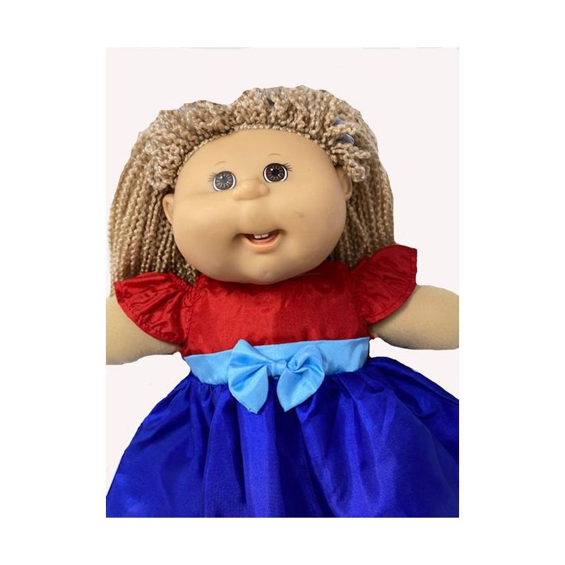 Doll Clothes Superstore Red and Blue dress Compatible with Cabbage Patch Kid Dolls, 3 of 5