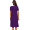 cheibear Women's Soft V-Neck Summer Pajama Lounge Dress with Pockets Nightgowns - 4 of 4