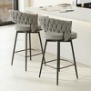 Resenkos Counter Bar Stools, Counter Stool,360��Swivel Bar Chairs set of 2 with Backrest, Metal Leg Modern Luxury Kitchen Chair,Gray - 4 of 4