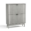 Shoe Cabinet With Wave Doors, Shoe Cabinet For Entryway, Modern Shoe Rack Organizer With 2 Flip Drawers For Hallway, Closet, Entrance, Closet, Grey - 2 of 4