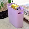 LunaLulinlk Purple 1.5 Gallon Slim Trash Can, Plastic Trash Can, Small Trash Can with Handle - 2 of 2