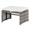 Grey 5-Piece Wicker Patio Conversation Set with White Cushions - 4 of 4