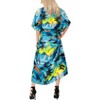 LA LEELA Women's House Daily Routine Evening Wear Loungewear Casual Long Kaftan Cover Up Slit Dress Maxi Dresses Caftans for Women 2X-3X Blue, Tree - 4 of 4