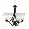 Toltec Lighting Zilo 4 - Light Chandelier in  Matte Black with 5.5" Fluted Italian Ice Shade - 2 of 2