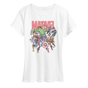 Women's - Marvel - Marvel Group Faded Short Sleeve Graphic T-Shirt - 1 of 4