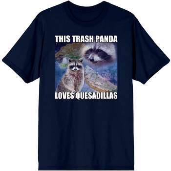 Screenshot Energy Meme Raccoon With Quesadillas In Space "This Trash Panda Loves Quesadillas" Unisex Navy Blue Graphic Tee