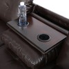 GlasFlength Sectional Sofas with Ottoman, Large Modular Sectional Couch for Living Room, L Shape Upholstered Couch, Dark Brown Leather, Length 97.5" - 2 of 4