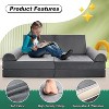 Docred Kids Couch Play Set, 8/10PCS Modular Kids Sofa Couch Fold Out Playhouse Set for Toddlers, Creative Foam Play Couchs Indoor - 3 of 4