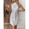 Women's Halter Sequin Bodycon Mini Dress - Sleeveless Party Dress for Club & Night Out White M - 2 of 4
