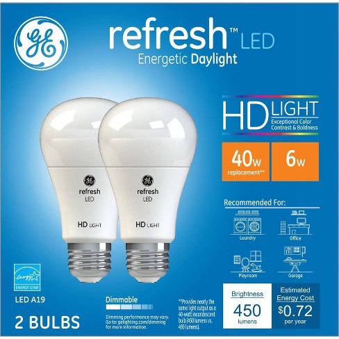 Ge 2pk 5.5w 40w Equivalent Refresh Led Hd Light Bulbs Daylight : Target