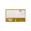 JAM Paper Laminated Glossy 3 Hole Punch Two-Pocket School Folders Gold 385GHPGOD - 2 of 4