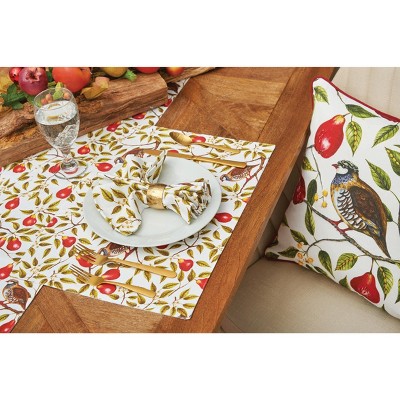 Partridge In A Pear Tree Printed Cotton Placemats Set of 6