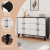 Zstar 6 Drawer Dresser for Bedroom, Modern Wooden Chest Dresser with Metal Handle, Large Storage Chest of Drawers - 4 of 4