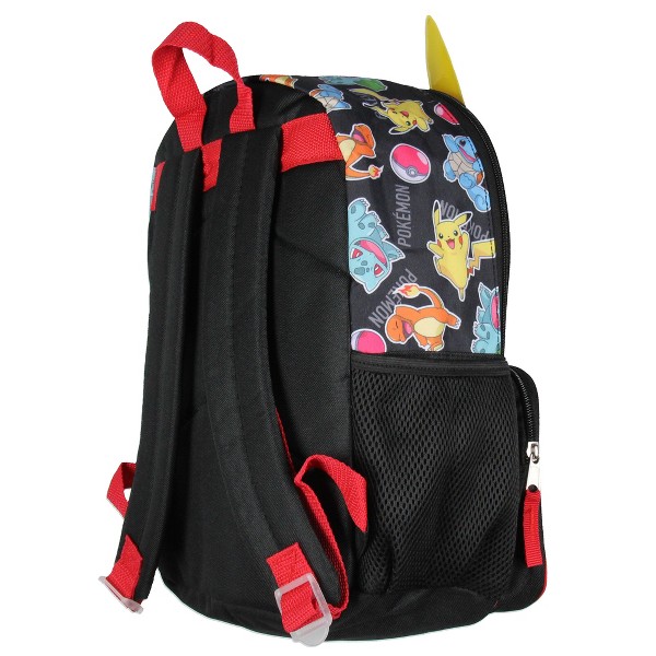 Mochila escolar Pokemon 3D Pikachu Bulbasaur Squirtle Charmander de 14" para niños 3