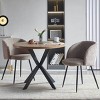 Set of 2 Boucle Upholstered Dining Armchairs,Mid-Century Modern Round Back Accent Chairs with Metal Legs for Dining Room-Baofuwish - 2 of 4