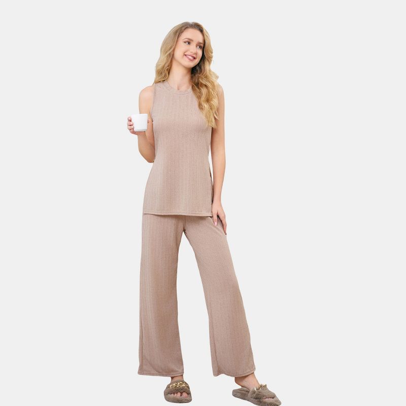 Women's Ribbed Knit Tank Top & Pants Pajama Sets Loungewear - Cupshe, 1 of 8
