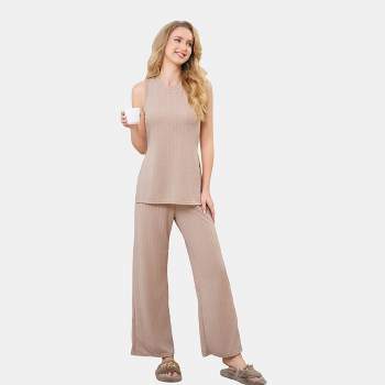 Women's Ribbed Knit Tank Top & Pants Pajama Sets Loungewear - Cupshe