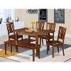 5 Piece Dining Table Set for 4, Rectangle Kitchen Table with Butterfly Leaf and 4 Chairs, Mahogany Finish, 32x60 Inch - 2 of 4