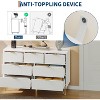 7 Drawer Dresser, 47.2" Wide Modern White Dresser for Bedroom, Wooden Chest of Drawer with Gold Metal Legs - 2 of 4
