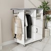 Sevobal Utility Storage Cabinets, Portable Cabinet with Wheels and Open Shelves for Living Room Bedroom, White, 42.13"*16.73"*40.55" - 2 of 4