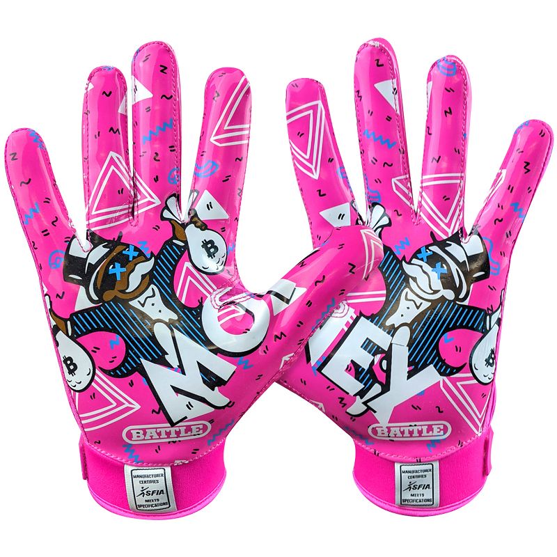 Battle Sports Youth Money Man 2.0 Football Receiver Gloves - Pink, 2 of 5