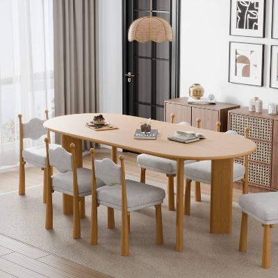Dovelina 67" Dining Table Modern Wood Kitchen Table Dining Room Table for 6 People - Natural Wood