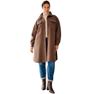 ellos Wool Blend Long Shirt Jacket - 1 of 4