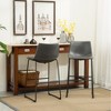 DOMETOUR Vintage PU Leather Barstools Set of 2 - 3 of 4