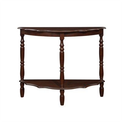 COWLOWN White Coffee Tables, Circular Curved Half-Moon Console Table with Cloud Design Top and Open Shelf Wood Frame and Legs