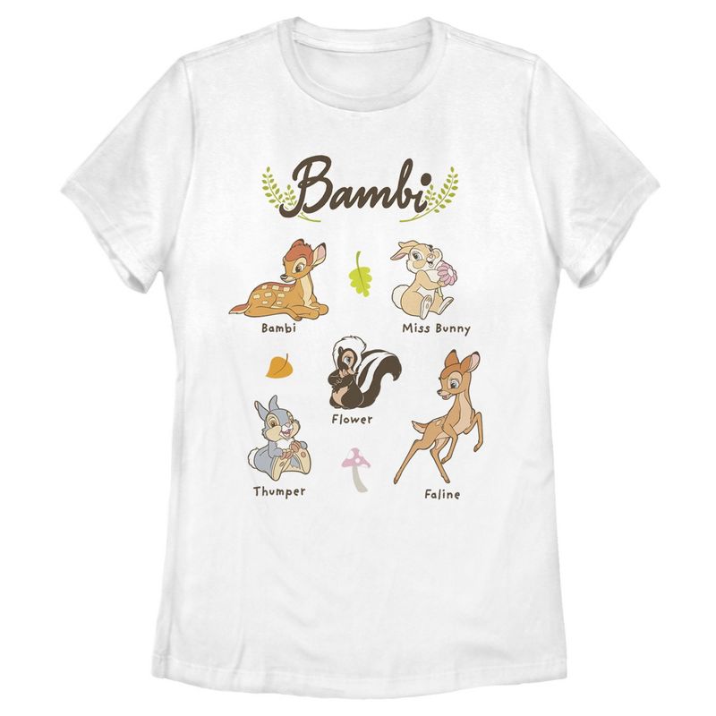 Women's Bambi Character Names T-Shirt, 1 of 5