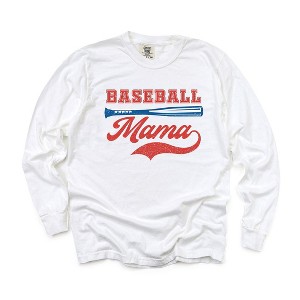 Simply Sage Market Women's Baseball Mama Grunge Long Sleeve Garment Dyed Tee - 1 of 1